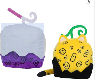 Heallcea 2Pcs Blox Fruits Plush, 6" Soft Blox Fruits Toys Plush Pillow for Home Decor, Birthday Christmas Stocking Stuffers Choice for Boys Girls (Dough Fruit+Leopard)…